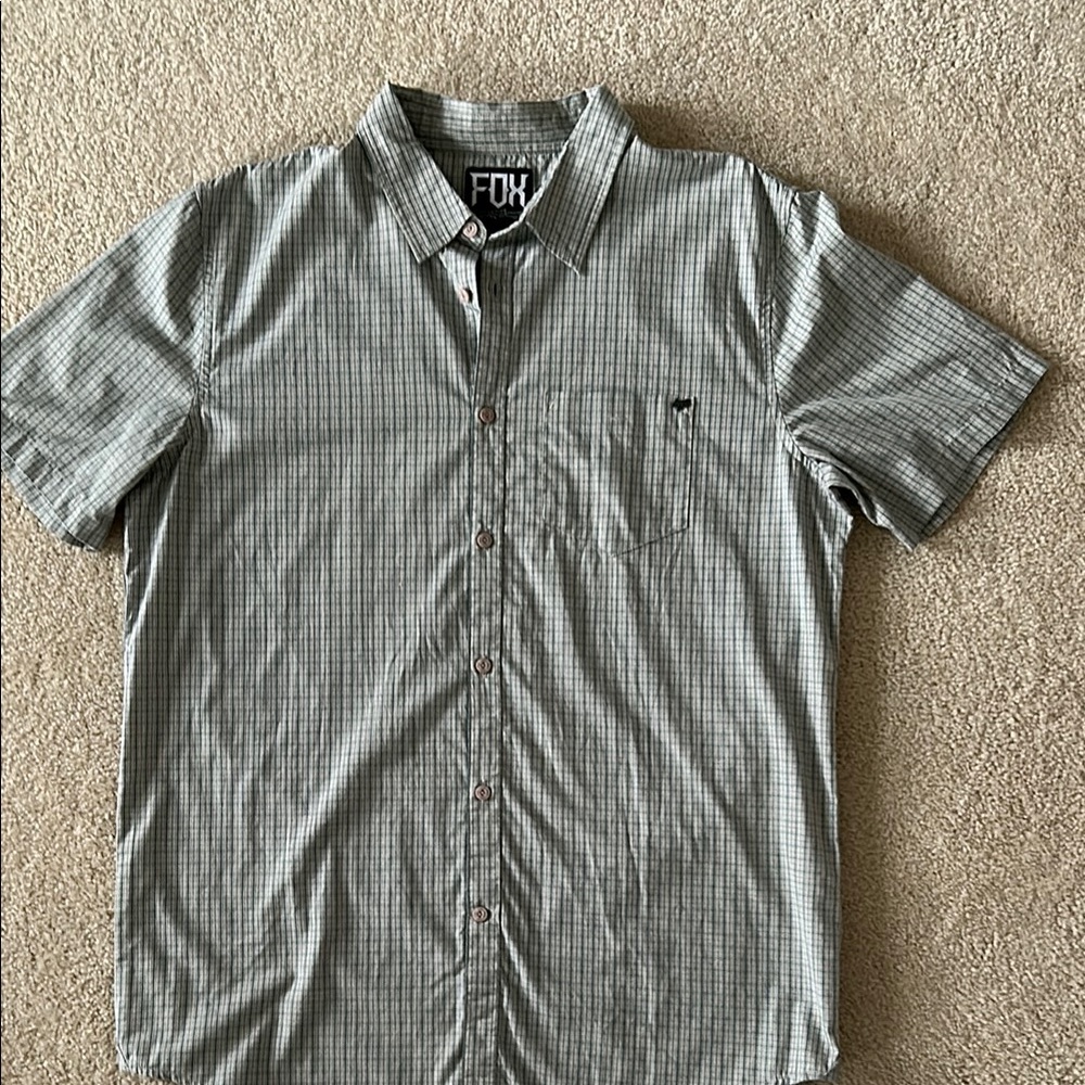 Fox Pale Green with Blue StripeCasual Shirt Relaxed Fit
